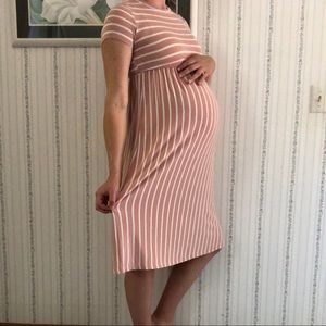 PinkBlush Striped Maternity Dress